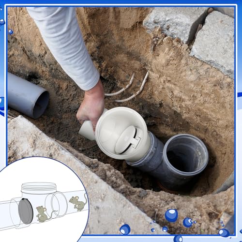 Tondiamo 3 Inch Backwater Valve Drain Backflow Preventer Valve Prevent Sewage and Rainwater from Flowing Back(White PVC) - color: White PVC, size: 3 Inch