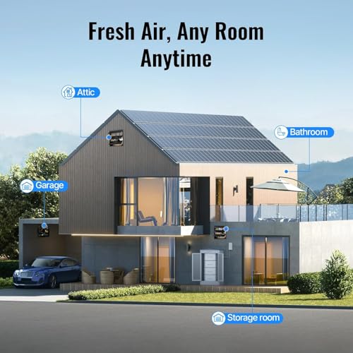8 Inch Shutter Exhaust Fan, 760 CFM High-Speed Wall Mounted Exhaust Fan, 40dB Quiet Cooling Ventilation Attic Fan for Shed, Garage, Greenhouse, Basement, Chicken Coop, Generator Room, Black - size: 8 Inch