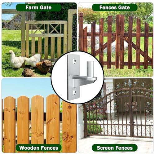 2 Pack Wall Mount Heavy Duty Gate Hinges Cast Gate Hinges Steel Wall Mount Gate Hinge Durable Wall Plate Hinges Fence Post Link Gate Hinge Chain Link Fence Hinge with 5/8'' Hinge Pin