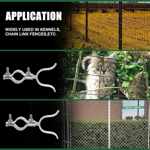 1-3/8" x 1-7/8" Chain Link Fence Fork Latch, KINNAN Gate Fork Latch with Padlock Hole, Galvanized Fence Latch Lock to Gate Post,Bolts & Nuts Included - size: 1-3/8" X 1-7/8"