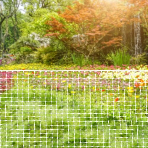 Houseables Plastic Fence, Plastic Mesh Fence, Mesh Fencing, Deer Netting, Cat Netting, Temporary, Wire Fencing, Balcony, Pets, Garden, Chicken, Poultry, Dogs, Construction, Yard, White, 4 x 50 FT Roll - color: White