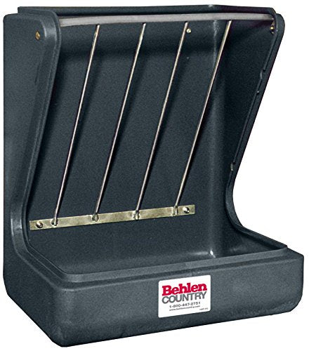 Behlen Country Poly Pro Wall Feeder 28×24×18 | Single-Piece Poly Design | Wall Mounted Hay & Grain Feeder with Galvanized Hay Rack - Heavy-Duty Poly Feed Bin - Stall Feeder with Mounting Brackets