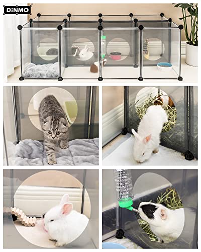 DINMO 4 Pcs Plastic Panel with Games Holes Design, 11.8" x 15.7", for DIY Small Animal Playpen and Cube Storage Unit, Grey Transparent - style: Grey Plastic Panel - 6 pcs