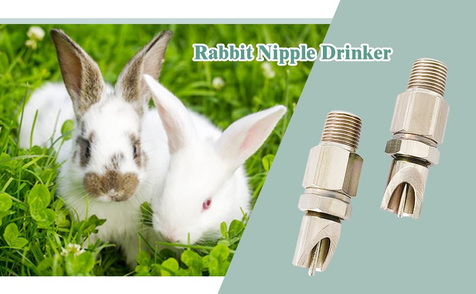 Threaded Stainless Steel Rabbit Nipples Rodent Nipples Waterer Automatic Rabbit Waterer Watering System Animal Supplies Breeding Supplies (Grey, 6) - color: grey, size: 6