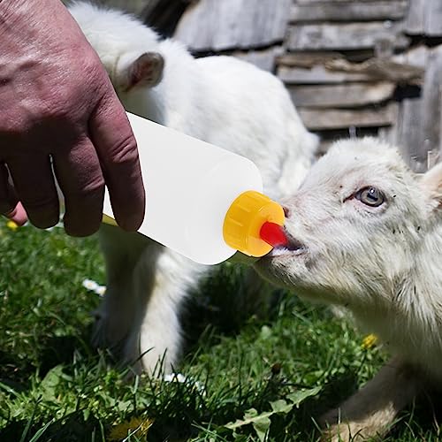 HEMOTON 5 Sets 400ml Lamb Feeding Bottle, Kid Livestock Drink Bottle, Baby Goat Calf Milk Water Bottle, Lamb Bottles for Farm Accessories Bottle