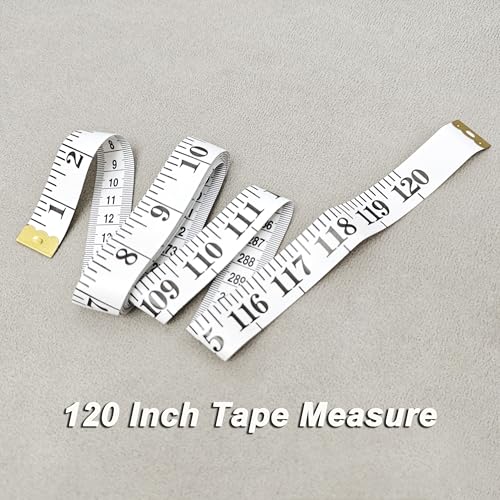 4 Pack 120-inch/300cm Soft Measuring Tape, Double Scale Fabric Craft Tape Measure for Sewing Flexible Vinyl Ruler & Body Measuring Tape for Weight Loss (White) - color: White