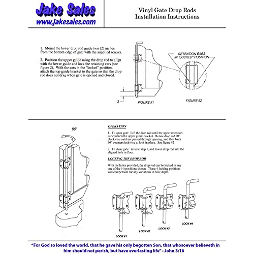 Self Closing Vinyl Fence Gate Double Gate Hardware Kit White (for Vinyl, PVC etc Fencing) - Double Fence Gate Kit has 4 Hinges, 1 Latch, and 1 Drop Rod - size: Self Close Double White