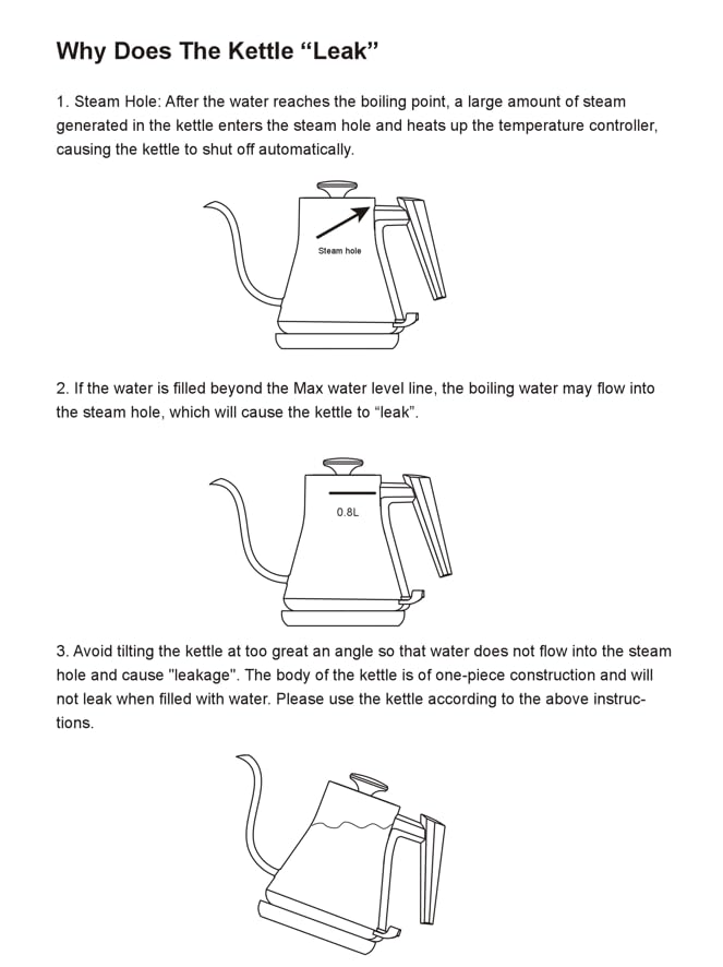 Gooseneck Electric Kettle 0.8L (27oz) - 1000W Rapid Fast Boiling Tea Kettle with Auto Shut Off & Boil-Dry Protection, Stainless Steel Leak-Proof Water Boiler for Pour Over Coffee, Black - color: Black