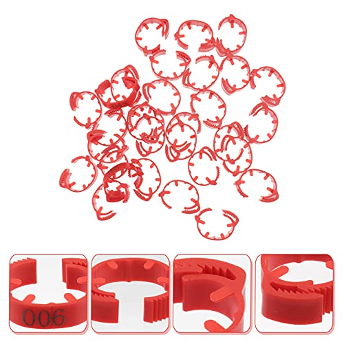 100 Pack Poultry Leg Bands - Durable Numbered Chicken and Duck Identification Rings for Easy Breed Management(Red,3 Packs) - color: Red, size: 3 packs