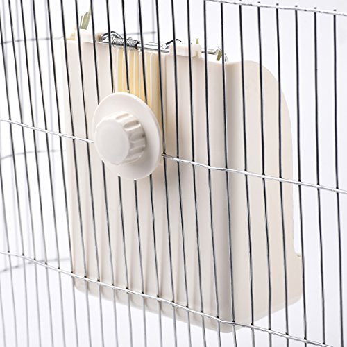 CalPalmy 2-Pack Hay Feeder for Rabbits, Guinea Pigs, and Chinchillas - Minimize Waste and Mess with 5 1/2" x 3 1/2" x 7 3/8" Hanging Alfalfa and Timothy Hay Dispenser - color: White+White, size: 5 1/2" x 3" x 7 3/8" (2-Pack)