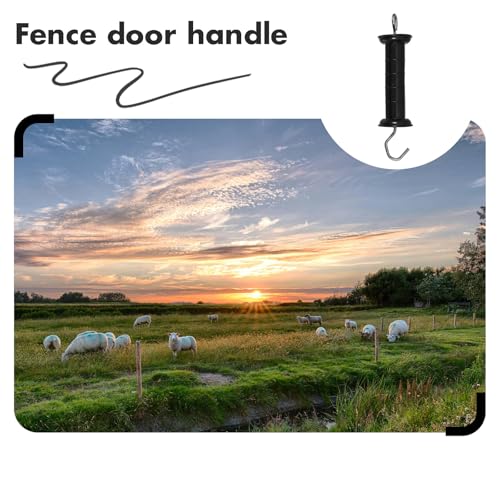 MAGICLULU Electric Fence Gate Handle with Insulator and Spring Plastic Hot Wire Fence Connector for Agricultural and Livestock Gate for Outdoor Use