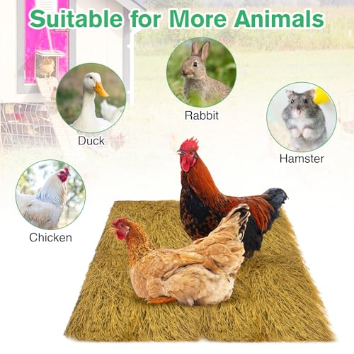 Hamiledyi 8 Pcs Chicken Nesting Pads 12"x12" Artificial Grass Rug Carpet Synthetic Turf Mat Washable Chicken Coop Bedding Laying Garden Lawn Indoor/Outdoor Bedding for Chicken Hen Small Pets(Brown) - size: 8 Pcs Brown