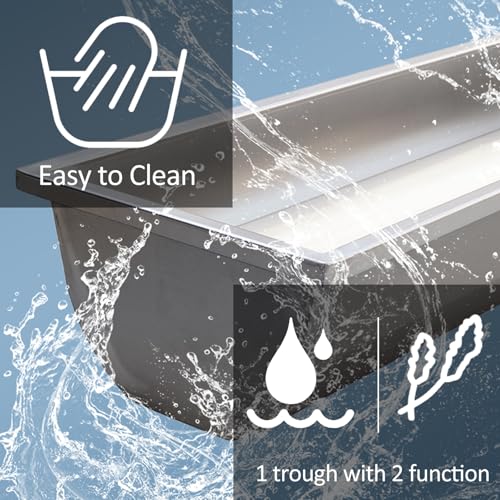 Stainless Steel Livestock Trough - Easy to Clean Animal Feed Feeder for Cattle, Cows & Horses - Large Capacity Hay & Water Trough for Farm Use,L 120cm(47 1/5") X 45cm(17 7/10" - color: L 120cm(47 1/5") X 45cm(17 7/10"