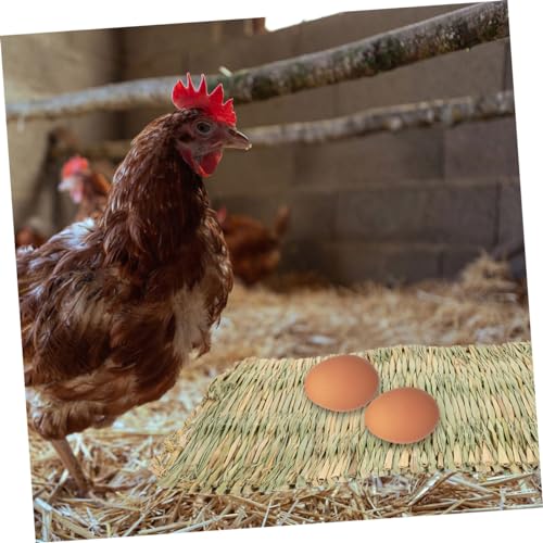 Toddmomy Chicken Nesting Pad for Hens 1 Piece Straw Bedding Liner Hand-Made Mat for Chicken Coop Washable and Reusable Nest Box Mat for Egg Laying