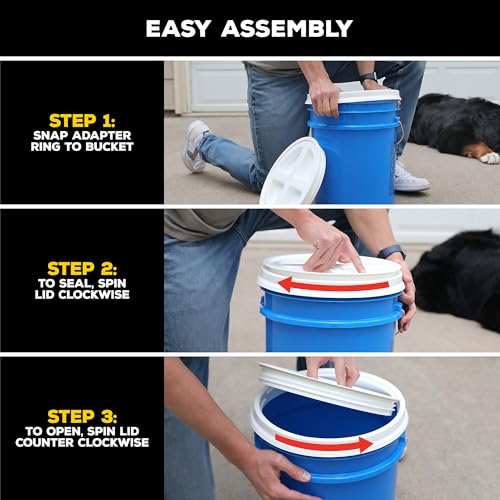 Gamma2 Gamma Seal Lid 3pk Combo for Utility Buckets - Fits 3.5, 5, 6 & 7 gallon buckets, Red, White & Blue, Made in USA - size: Replacement Lids (Fits 3.5-7 gal)