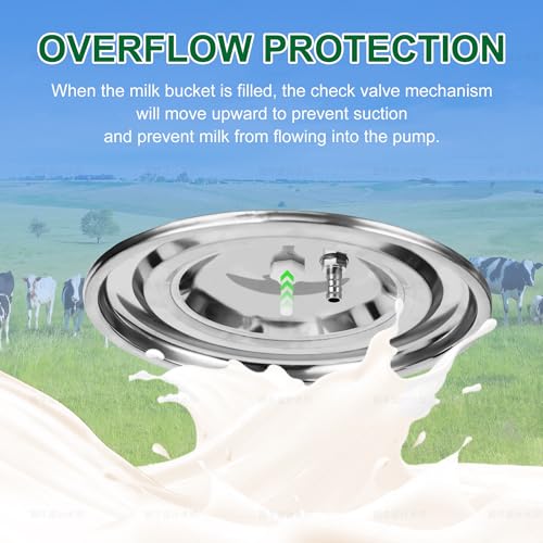 Upgrade 2-in-1 Goats and Cows Milking Machine, 3.7Gal/14L Food-Grade Stainless Steel Bucket with 5200mAh Built-in Rechargeable Battery, 4 Teat Cups, Cordless Pulsation Vaccum Electric Milking Machine - size: 14L Two-in-One Milking Machine