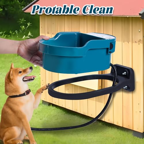 Heated Water Bowl for Dog and Cat,Heated Chicken Waterer, Outdoor Heated Pet Water Dish with Float Valve,Heated Bird Bath in Winter for Outdoors,Anti-Chew Cord,48W