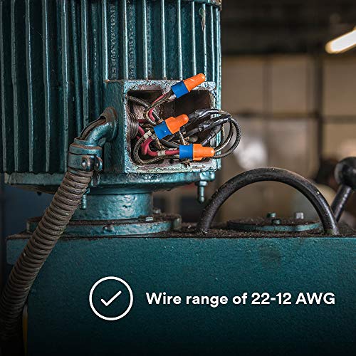 3M Performance Plus Wire Connectors O/B+, ELEC-O/B+-30, Orange/Blue Connectors, Wire Range: 2#22-3#12, Bag of 30 - size: Bag of 30