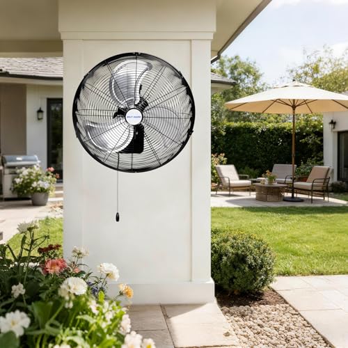 BILT HARD 18 in. Wall Mounted Outdoor Fan, 4150 CFM 3-Speed Heavy Duty Industrial Outdoor Weatherproof Fan for Commercial, Patio, Garage and Gazebo - size: 18 Inch
