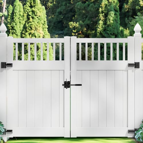 Upgrade Self-Locking Gate Latch for Wooden Fence Heavy Duty, Automatic Gravity Lever Gate Latches with Longer Fasteners & Pull String for Garden,