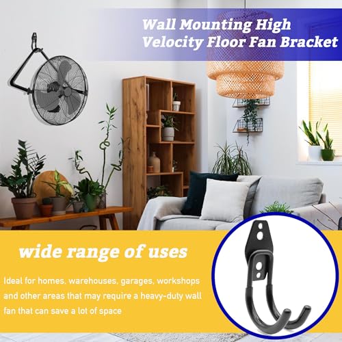 Wall Fan Mounting Bracket - Convert Floor to Wall Fan - Industrial Grade Includes Drywall and Plaster Screws - color: Black