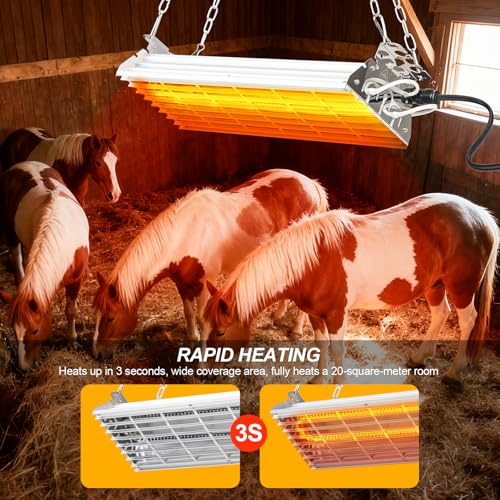 Safe Chicken Coop Heater 600W with Adjustable Thermostat, for Winter Chicken Warmth in 15 Sq Ft Coops, Waterproof & Tip-Over Protection Livestock Warmer - style: upgrade pressure regulator