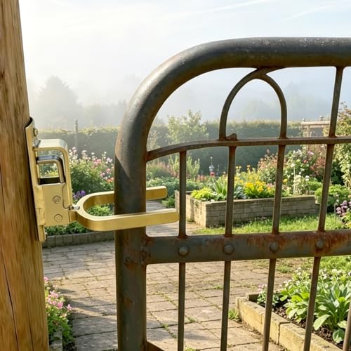 Heavy Duty Automatic Gate Latch, Instant Locking One-Hand Operation Fence Lock, Rust-Resistant Post Mount Gate Latch for Wood/Metal/Pipe Fences (2 Pack) - size: 2 Pack