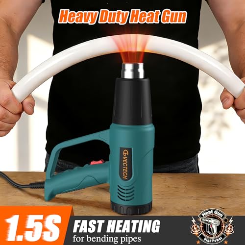Heat Gun,10FT cable,Dual-Temperature Settings 572°F & 1112°F | 4 Nozzles,Overheat Protection, for crafting, shrink wrap, paint removal,resin,Car tinting - color: Green