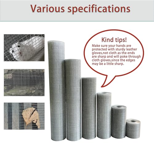 8in X 20ft Hardware Cloth 1/4 Inch 23Gauge, Galvanized Welded Wire Metal Roll, Garden Rabbit Fencing, Snake Fence, Chicken Gopher Racoons Critters Rehab Cage