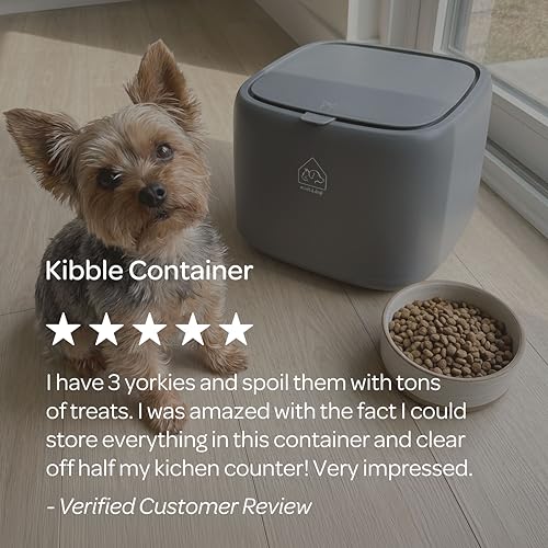 4 Cats & Dogs Kibble Food Container β 10L Pet Food Storage with Airtight Lid, Measuring Cup & Drain Plug β Freshness-Sealed Plastic Dispenser for Cat & Dog Food, Keeps Kibble Safe & Organized