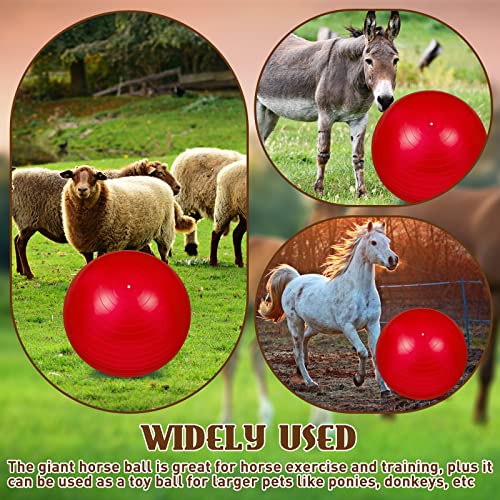 Sotiff 2 Pcs 40 Inch Horse Ball for Play Large Horse Big Equine Herding Anti Burst Dog Ball Soccer Giant, Pump Included(40 Inch,Red) - color: Red