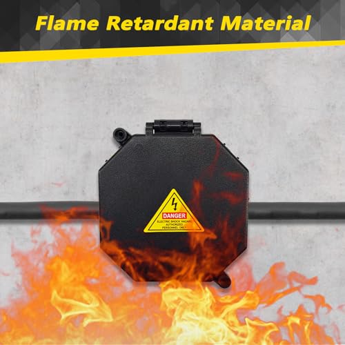 MIARALA Black Open Splice Junction Box (6 Pack), Splice Box Wire Electrical Junction Box with Cover V0 Flame Retardant Rating(Highest Level) - size: 6 pack