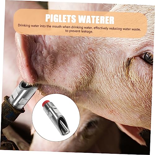 Happyyami 10pcs Automatic Stainless Steel Pig Waterer Drinking Tools Efficient Livestock Water Supply System Nipple Drinker for Pigs Cattle Sheep Leak-Resistant Design