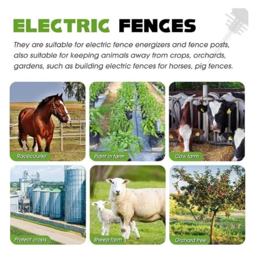 Electric Fencing Ring Insulators Electric Fence Insulators Wood Post Insulator Hooks Farm Livestock Fencing Wire Tapping Insulation Nail(20PCS) - color: 20PCS