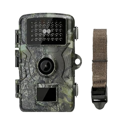 Camera with Night Vision IP66 Waterproof, 1080P 0.8S Trigger Motion Activated Trail Cameras for Outdoor Scouting Wildlife Monitoring, Black