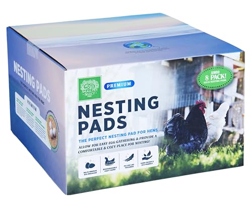 Small Pet Select - Chicken Nesting Pads (8-Pack), 13x13, for Hens, Fits Most Nesting Boxes, Chicken Coop Nest Liners