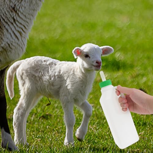 Totority Goat Bottle Nipples 6 Pack Sheep Feeder Nipple Replacements for Lambs Calves and Newborn Livestock Silicone Nursing Bottle Teats with Milk Flow Valve for Barn Feeding