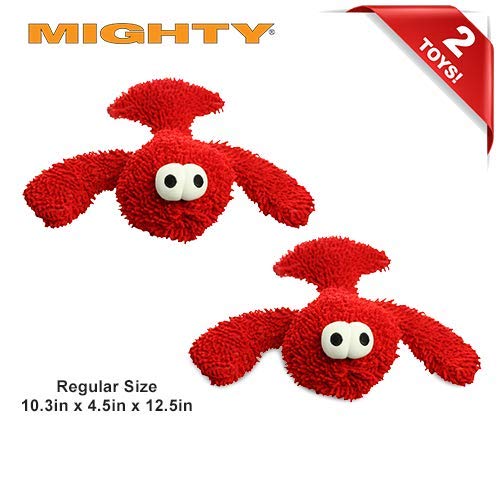 MIGHTY® 2 Pack Microfiber Large Lobster Ultra Durable Plush Dog Toy | Multiple Layers & Reinforced Seams , Washable and Floats , Mighty® Construction - color: 2PK Red Lobster