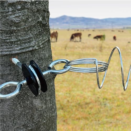 2 Pack Electric Fence Gate Kit, with Spring Gate Handle, 2 Anchor Insulators and 23 Feet Tension Big Spring,for Electric Fence Gate Livestock Fence Agricultural Fencing and Pasture - style: PK2 Spring Gate Kit