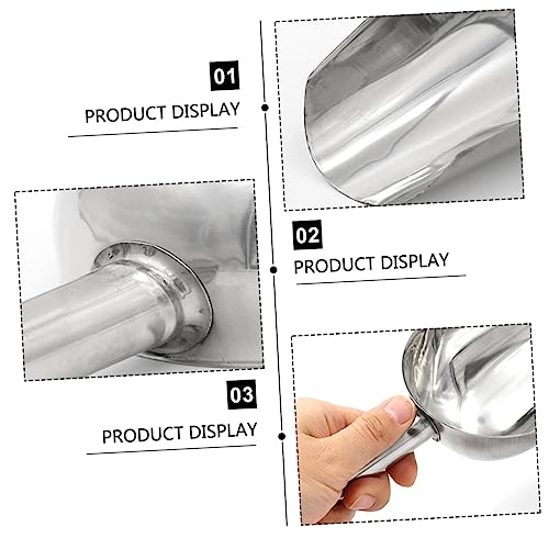 Stainless Steel Feed Scoop for Livestock Metal Grain Distribution Scoop Sturdy 10oz Fodder Scooper for PET Food and Ice Cubes Easy to Clean
