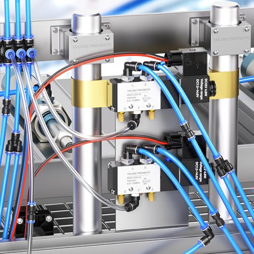 TAILONZ PNEUMATIC 1/2 Inch od Push to Connect Fittings Pneumatic Fittings Kit 5 Spliters+5 Elbows+5 tee+5 Straight+5 PPF+5 PP (30 pcs) - size: 1/2" OD