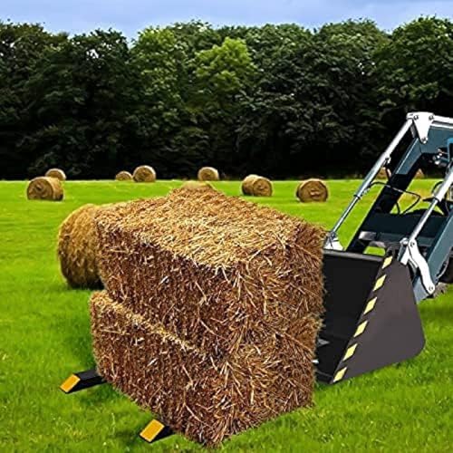 Clamp On Debris Forks To 48-60" Bucket, Heavy Duty Pallet Fork Fit For Loader Bucket Skidsteer Tractor,43''with Stabilizer Bar - size: 43''with Stabilizer Bar