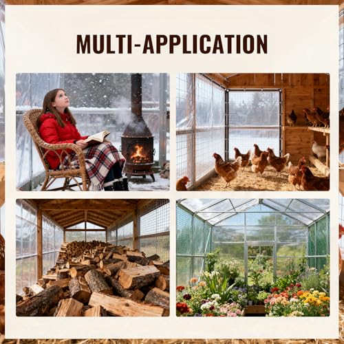 4x8 Ft Chicken Coop Cover for Winter - Waterproof Chicken Coop Tarp with Elastic Cords & Rope, Durable Protection for Large Chicken Runs - size: 4x8FT