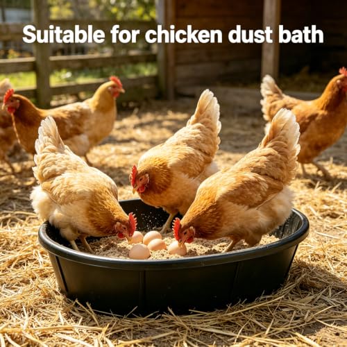 5 Pack Rubber Feed Bucket, 12 Quart/3 Gallon Large Capacity Livestock Feeding Pan, Heavy Duty Durable Farm Feeding Tub for Horse, Goat, Pig, Dog and Poultry, Farm Supplies, Black
