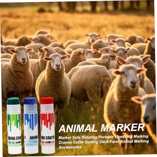 3Pcs Livestock Marker Safe Rotating Portable Livestock Marking Crayon Cattle Sorting Stick Farm Animal Marking Accessories