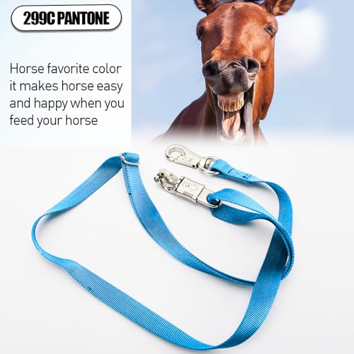 2PCS Cross Ties,Heavy Duty Adjustable Nylon Cross Ties for Horse Horse Trailer Tie with Panic Snap and Bull Snap,Adjustable Length from 44.5-78.5 Inch,Blue - style: Blue-2PCS