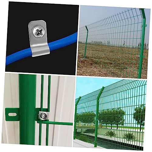 100Pcs Aluminum Wire Fence Clips with Screws Heavy Duty Fence Clamps for Livestock Cattle Panels and Wire Cage Fastening Corrosion Resistant Fencing Mounting Connectors
