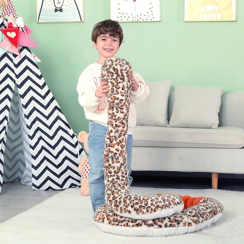 IKASA Giant Snake Stuffed Animal Plush Toy,106" Large Rattlesnake Cute Jumbo Soft Toys,Huge Big Size Fluffy Plushy Fat Plushie,Gifts for Kids - style: Snake