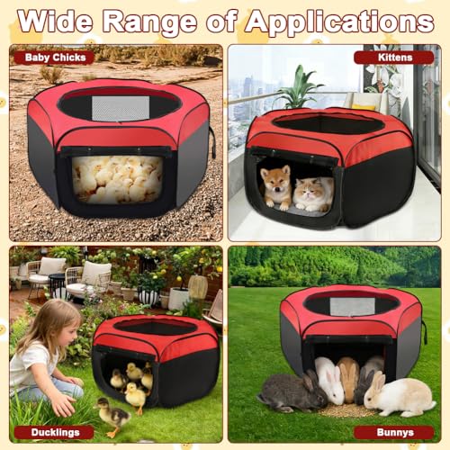 Chicken Brooder Box for Chick Starter Kit,Double Door Chick Brooder Pen/Chicken Playpen/Brooder Box for Chicks Chicken Nesting Box Supplies Up to 15 Baby Chicks,Duck,Quail