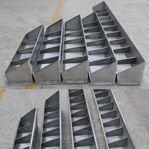 20in 40in 60in 80in Hog Feeder Livestock Feed Trough Automatic Pig Feeder Heavy Duty Stainless Steel, Separated Fence Feeder Trough, Multipurpose Livestock Trough for Pig Horse,Silver,50cm - size: 50cm